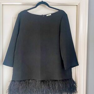 kate spade Black Tunic with Feather Hem
